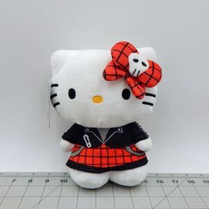 Hello Kitty Jazzwares Punks Series 2 Red Black Check Plush 2025 Skeleton Bow 8"